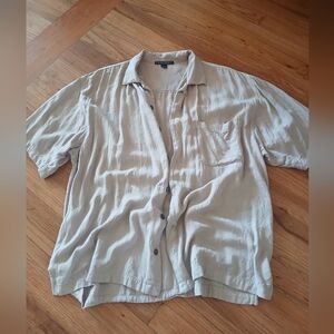 Croft & Barrow Light Gray Casual Button-Down Shirt